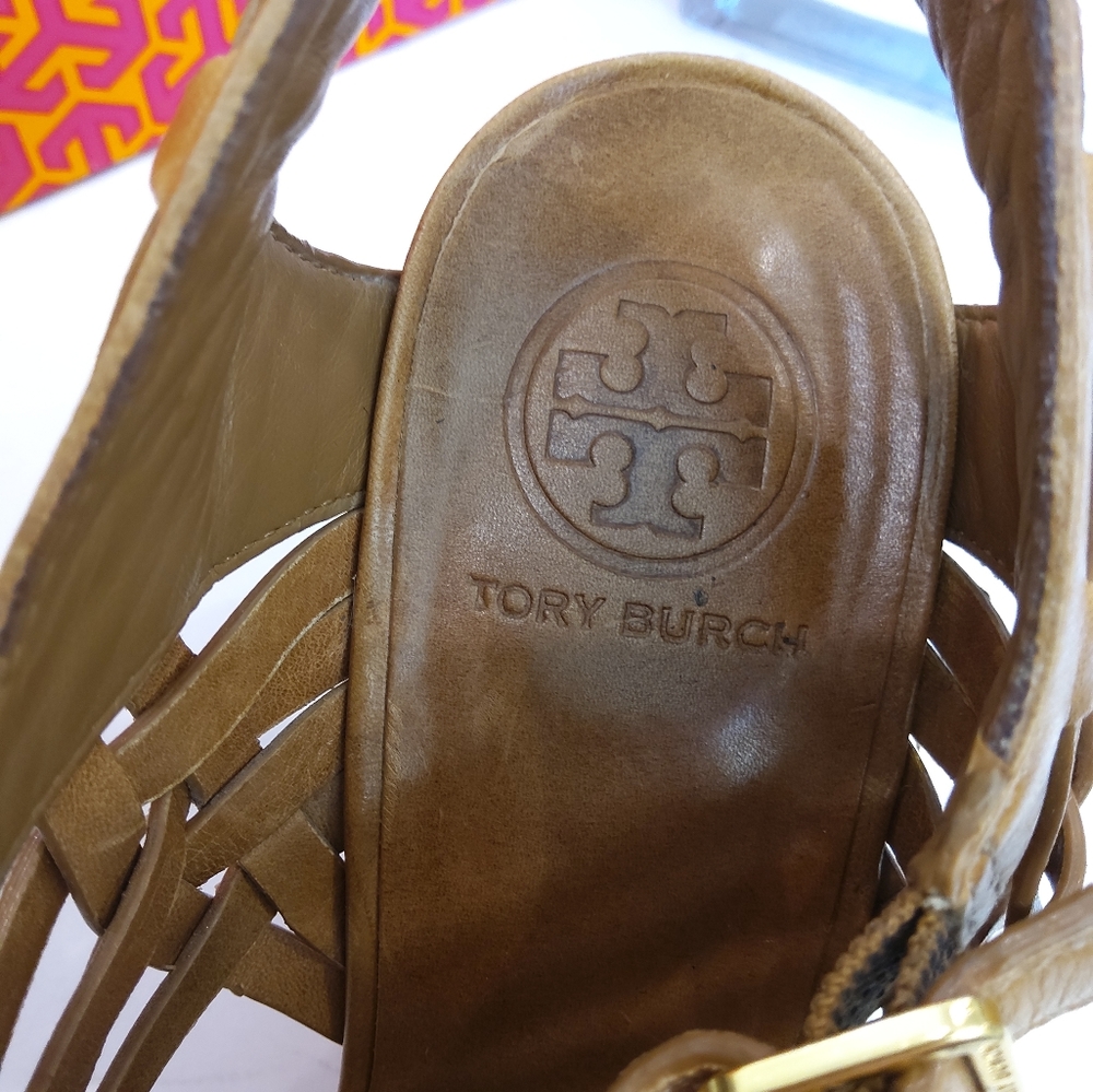Tory Burch Tan Wedge Sandals - Picture 11 of 11
